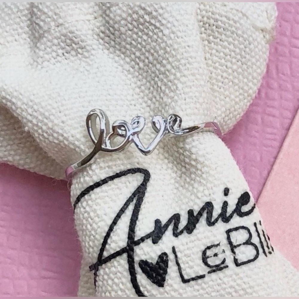 🌹🍃New Dainty Annie LeBling "Love Goes Around" Sterling Silver Clear CZ Ring🍃🌹